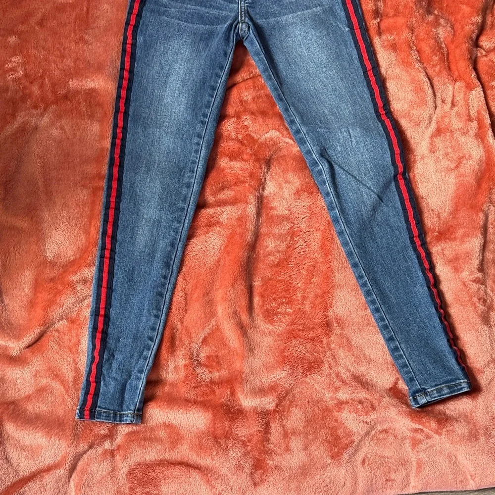 Contraband Jeans | Girls | Stylish Blue Jeans w/ Red Stripe | SIZE 7 - Picture 5 of 6